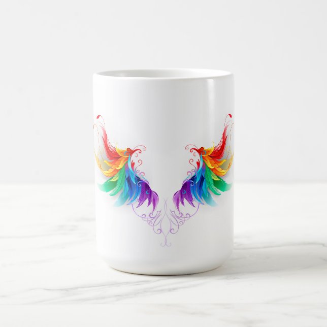 Fluffy Rainbow Wings Kaffeetasse (Mittel)