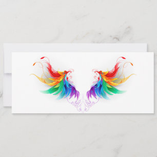 Fluffy Rainbow Wings Karte