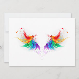 Fluffy Rainbow Wings Karte