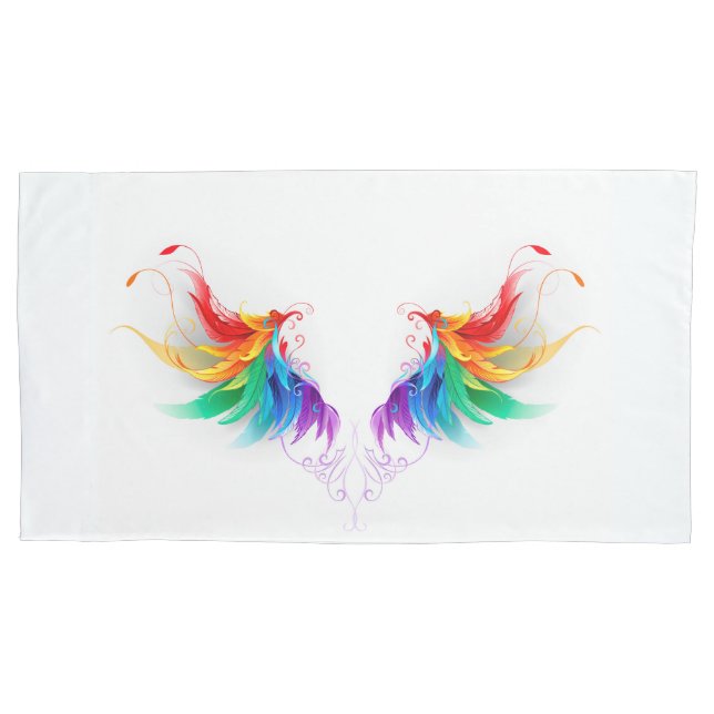 Fluffy Rainbow Wings Kissenbezug (Vorderseite)