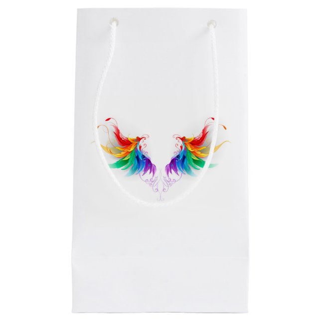 Fluffy Rainbow Wings Kleine Geschenktüte (Vorderseite)