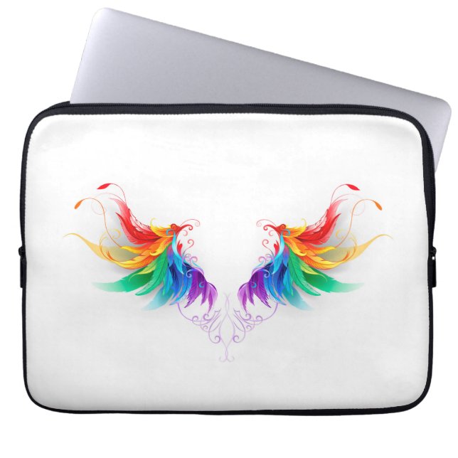 Fluffy Rainbow Wings Laptopschutzhülle (Vorderseite)