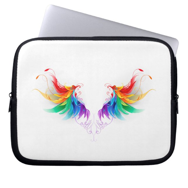 Fluffy Rainbow Wings Laptopschutzhülle (Vorderseite)