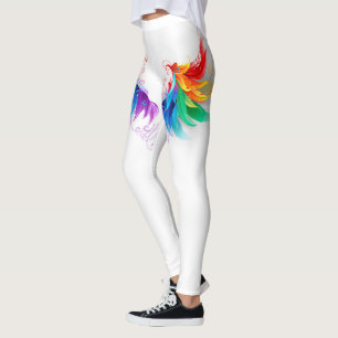 Fluffy Rainbow Wings Leggings