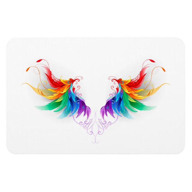 Fluffy Rainbow Wings Magnet (Horizontal)