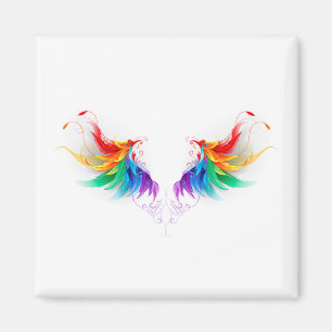 Fluffy Rainbow Wings Magnet