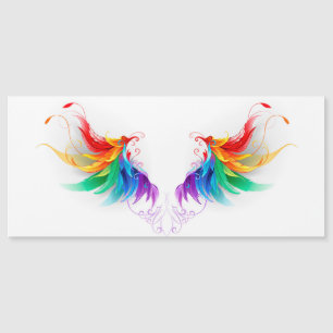 Fluffy Rainbow Wings Magnetkarte