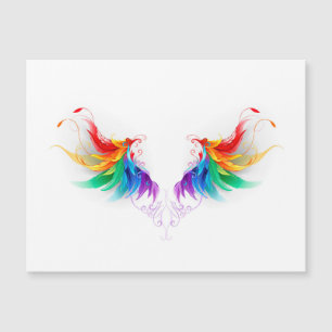 Fluffy Rainbow Wings Magnetkarte