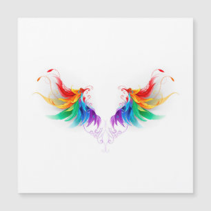 Fluffy Rainbow Wings Magnetkarte