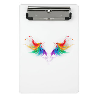 Fluffy Rainbow Wings Mini Klemmbrett