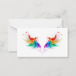 Fluffy Rainbow Wings Mitteilungskarte