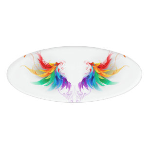 Fluffy Rainbow Wings Namenschild