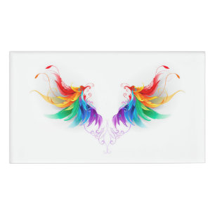 Fluffy Rainbow Wings Namenschild