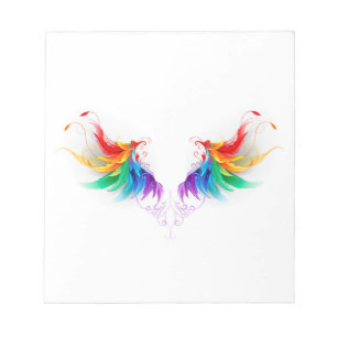 Fluffy Rainbow Wings Notizblock