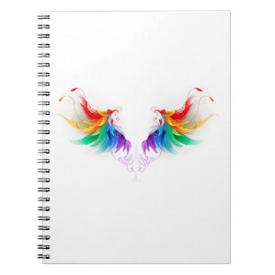 Fluffy Rainbow Wings Notizblock