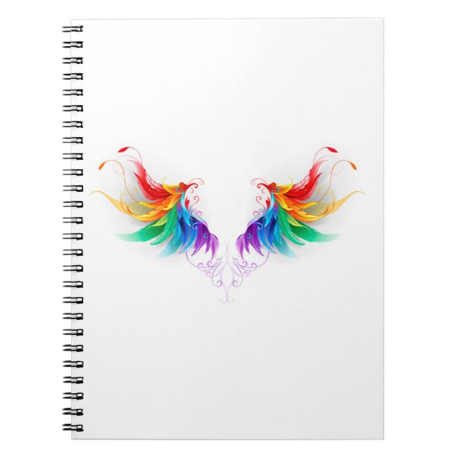 Fluffy Rainbow Wings Notizblock (Vorderseite)