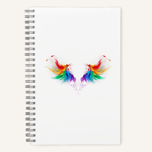 Fluffy Rainbow Wings Notizbuch (Vorderseite)