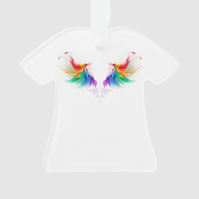 Fluffy Rainbow Wings Ornament (Vorderseite)