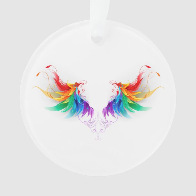 Fluffy Rainbow Wings Ornament (Vorderseite)