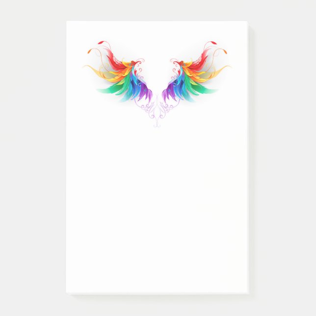 Fluffy Rainbow Wings Post-it Klebezettel (Vorderseite)