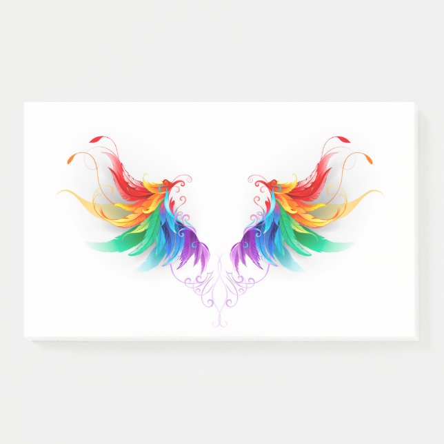 Fluffy Rainbow Wings Post-it Klebezettel (Vorderseite)