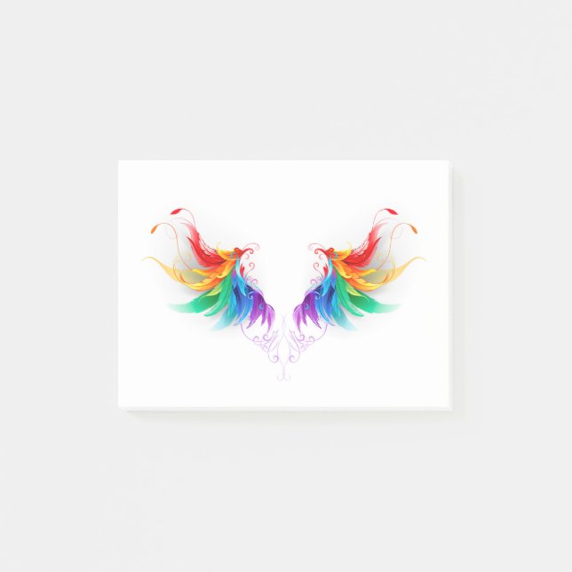 Fluffy Rainbow Wings Post-it Klebezettel (Vorderseite)