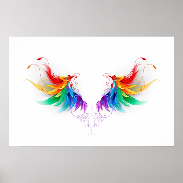 Fluffy Rainbow Wings Poster (Vorne)