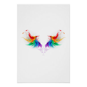 Fluffy Rainbow Wings Poster