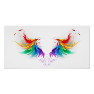 Fluffy Rainbow Wings Poster