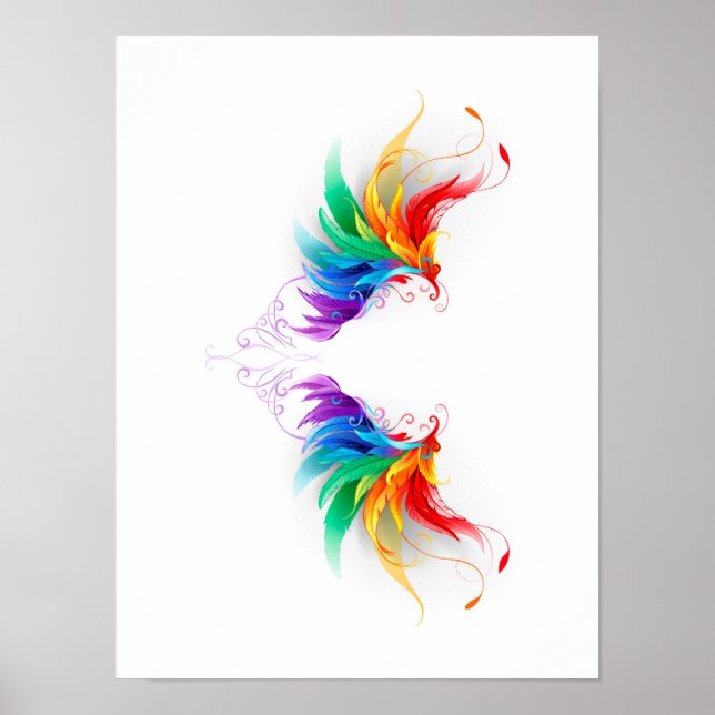 Fluffy Rainbow Wings Poster (Vorne)