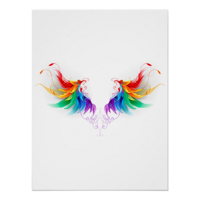 Fluffy Rainbow Wings Poster (Vorderseite)