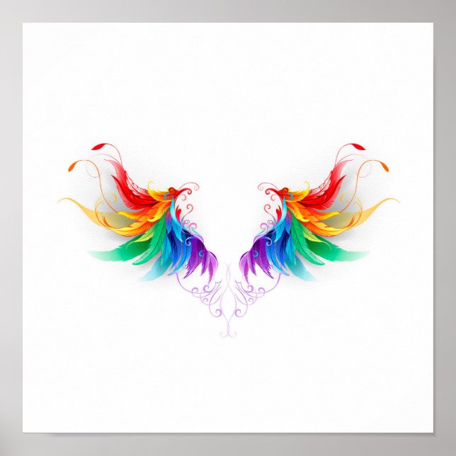 Fluffy Rainbow Wings Poster (Vorne)