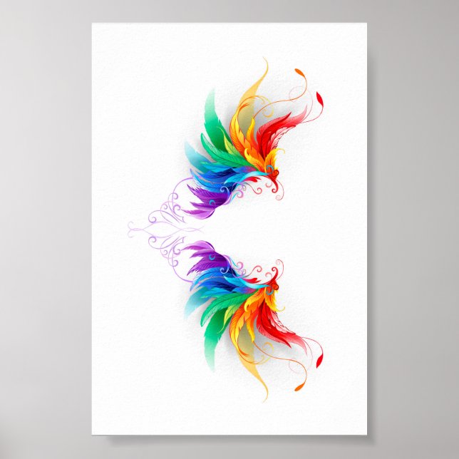 Fluffy Rainbow Wings Poster (Vorne)