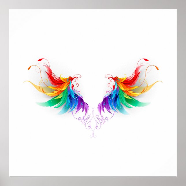 Fluffy Rainbow Wings Poster (Vorne)