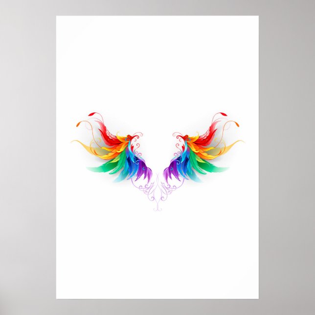 Fluffy Rainbow Wings Poster (Vorne)