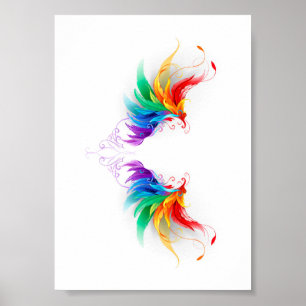 Fluffy Rainbow Wings Poster