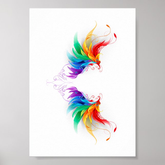 Fluffy Rainbow Wings Poster (Vorne)