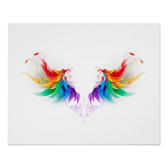 Fluffy Rainbow Wings Poster (Vorderseite)