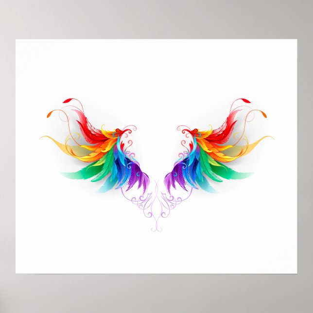Fluffy Rainbow Wings Poster (Vorne)