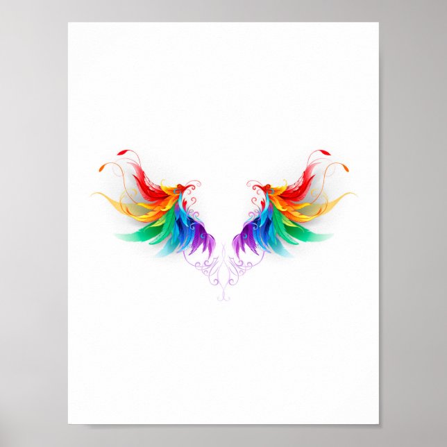 Fluffy Rainbow Wings Poster (Vorne)