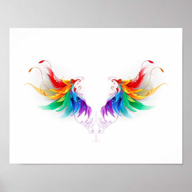 Fluffy Rainbow Wings Poster (Vorne)