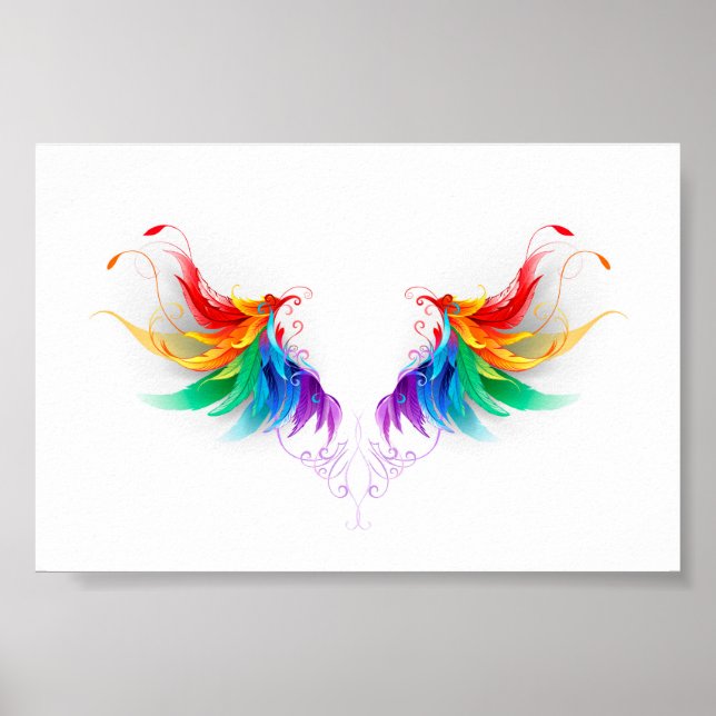 Fluffy Rainbow Wings Poster (Vorne)