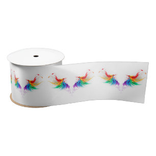 Fluffy Rainbow Wings Satinband