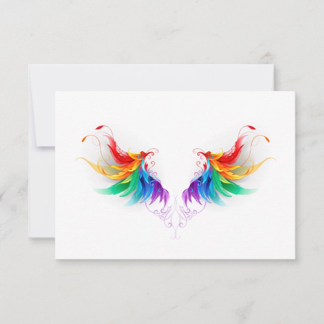 Fluffy Rainbow Wings Save The Date (Vorderseite)