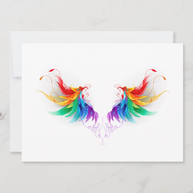 Fluffy Rainbow Wings Save The Date (Vorderseite)