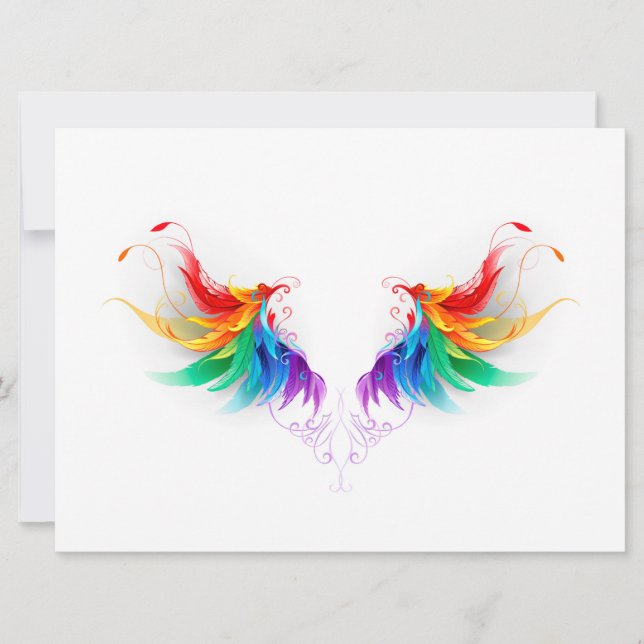 Fluffy Rainbow Wings Save The Date (Vorderseite)