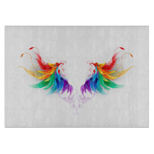 Fluffy Rainbow Wings Schneidebrett