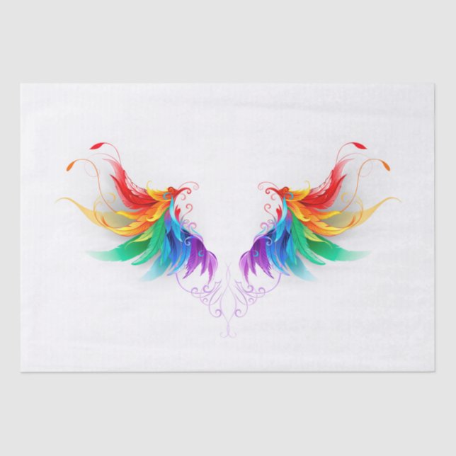 Fluffy Rainbow Wings Seidenpapier (Vorderseite)