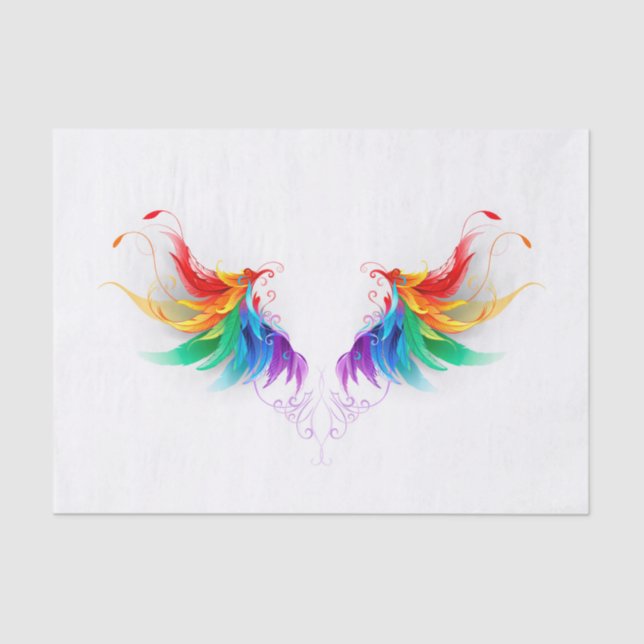 Fluffy Rainbow Wings Seidenpapier (Vorderseite)