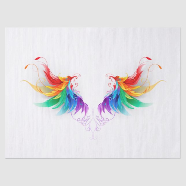 Fluffy Rainbow Wings Seidenpapier (Vorderseite)